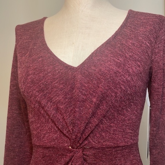 Threads & States Dress long sleeve twist front slit maxi New Sz Small - Picture 6 of 11